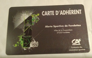 Carte d'adhérent Omnisports et partenaires