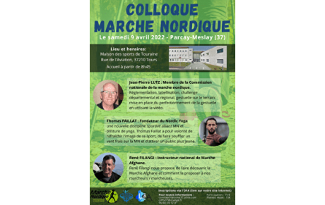 9 avril Colloque national de Marche Nordique à Tours
